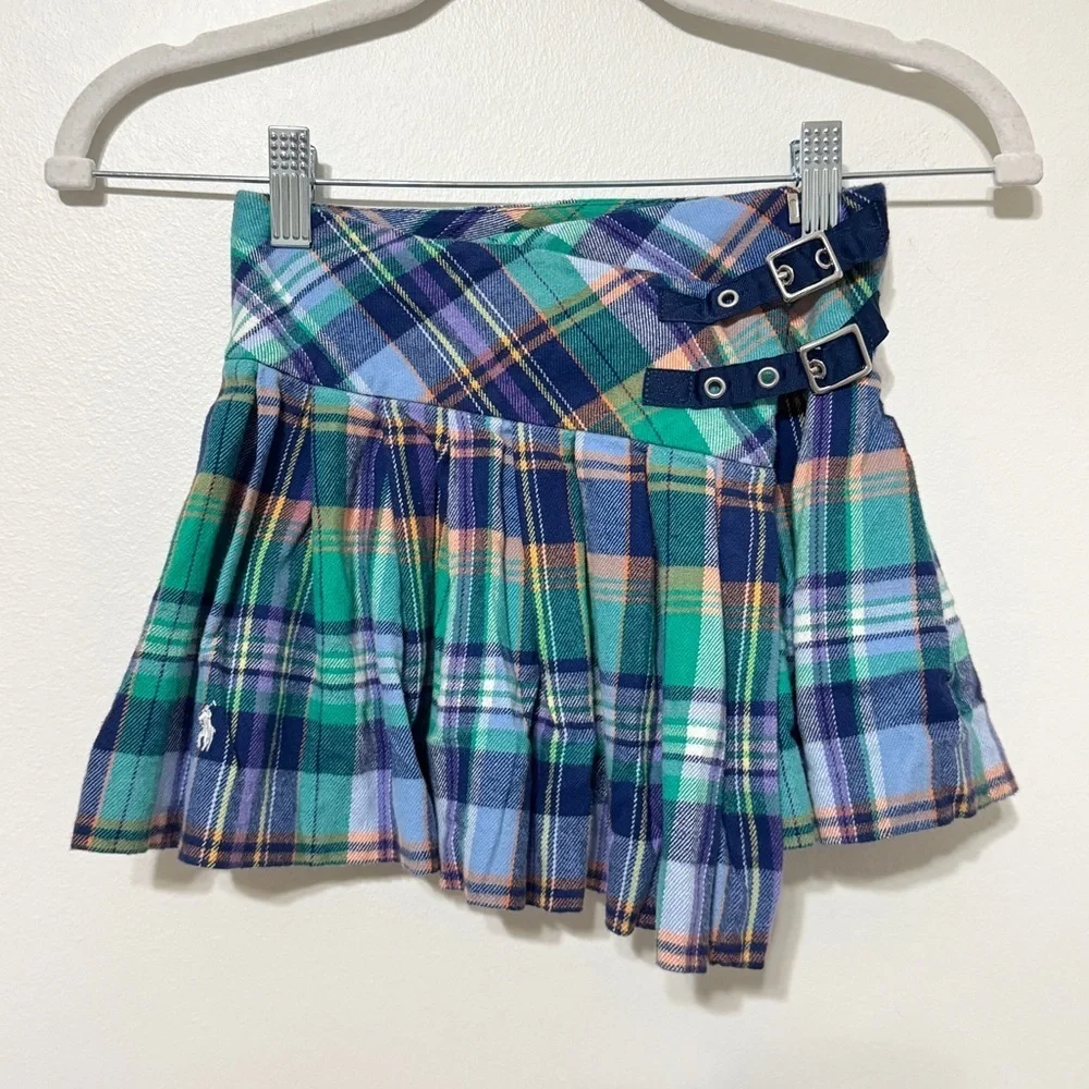 Ralph Lauren Plaid Pleated Skirt Girl’s 5 Cotton Party Holiday formal preppy